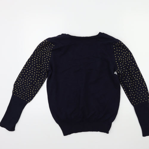 GIV Womens Blue  Knit Pullover Jumper Size L  - Padded Shoulders
