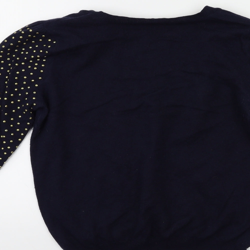 GIV Womens Blue  Knit Pullover Jumper Size L  - Padded Shoulders