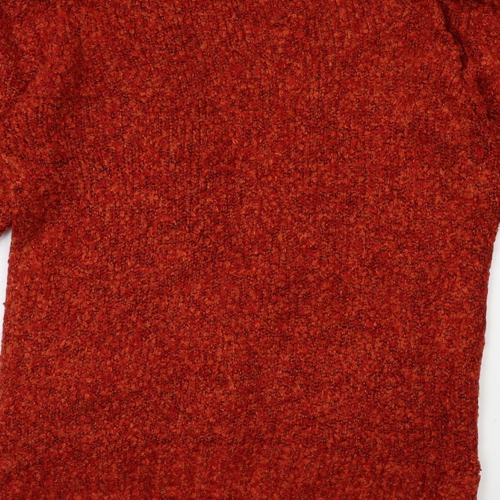 M&Co Womens Orange  Knit Cardigan Jumper Size S