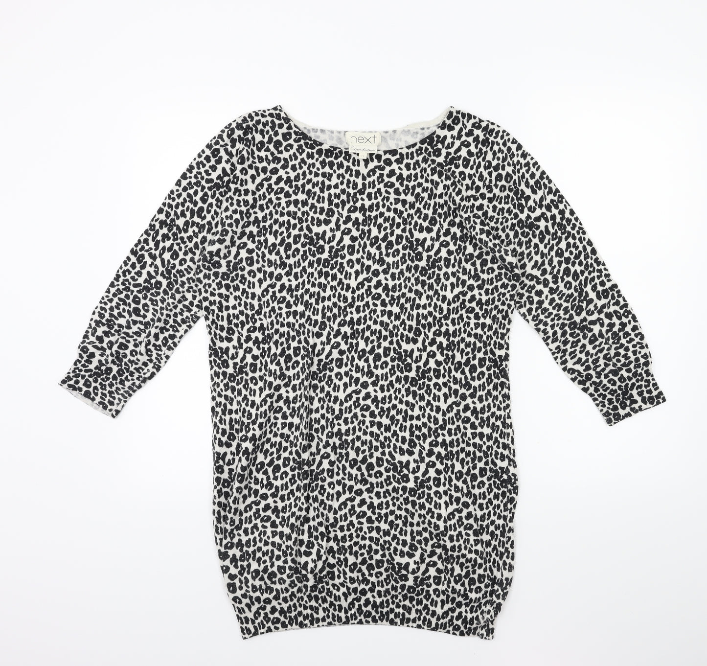 NEXT Womens Beige Animal Print Knit Pullover Jumper Size 14
