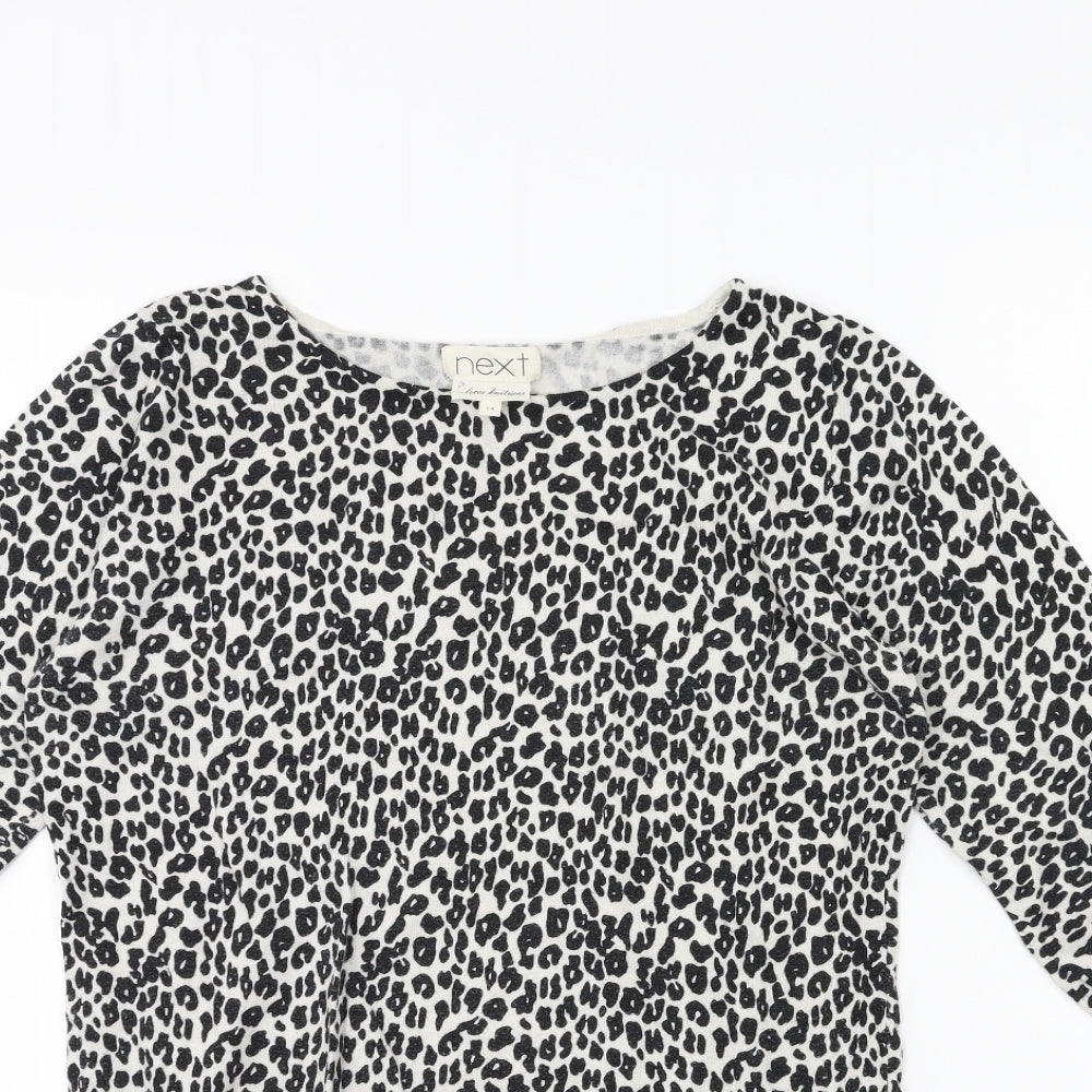 NEXT Womens Beige Animal Print Knit Pullover Jumper Size 14