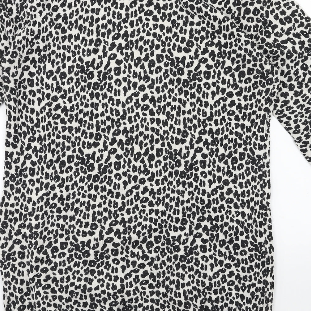 NEXT Womens Beige Animal Print Knit Pullover Jumper Size 14