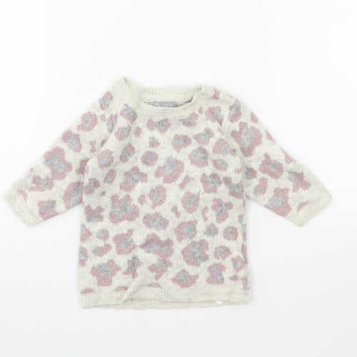 Primark Baby White Animal Print  Pullover Jumper Size 3-6 Months