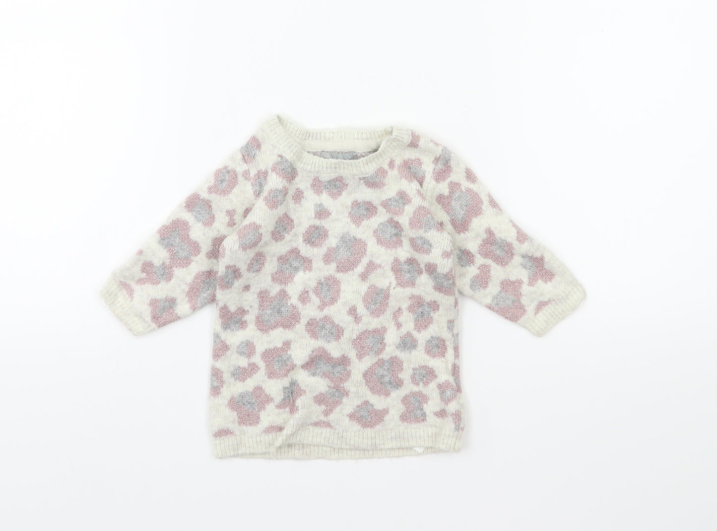 Primark Baby White Animal Print  Pullover Jumper Size 3-6 Months