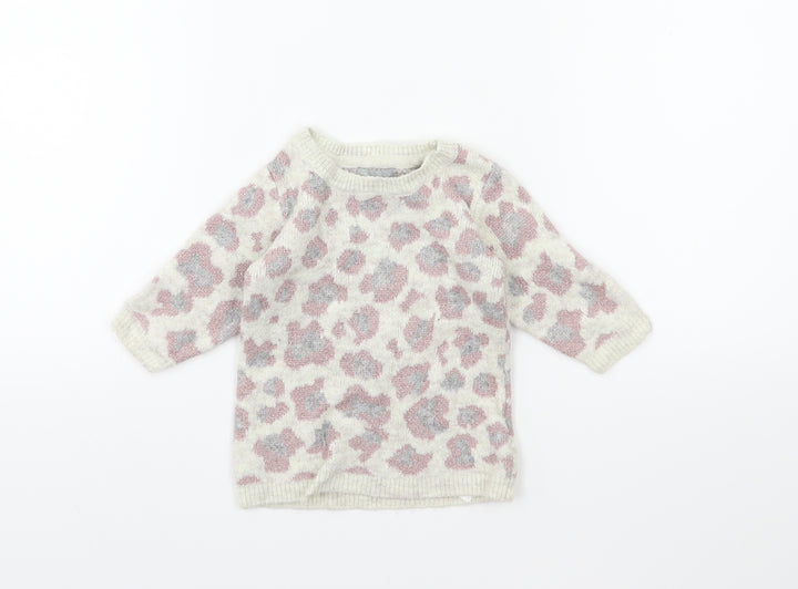 Primark Baby White Animal Print  Pullover Jumper Size 3-6 Months