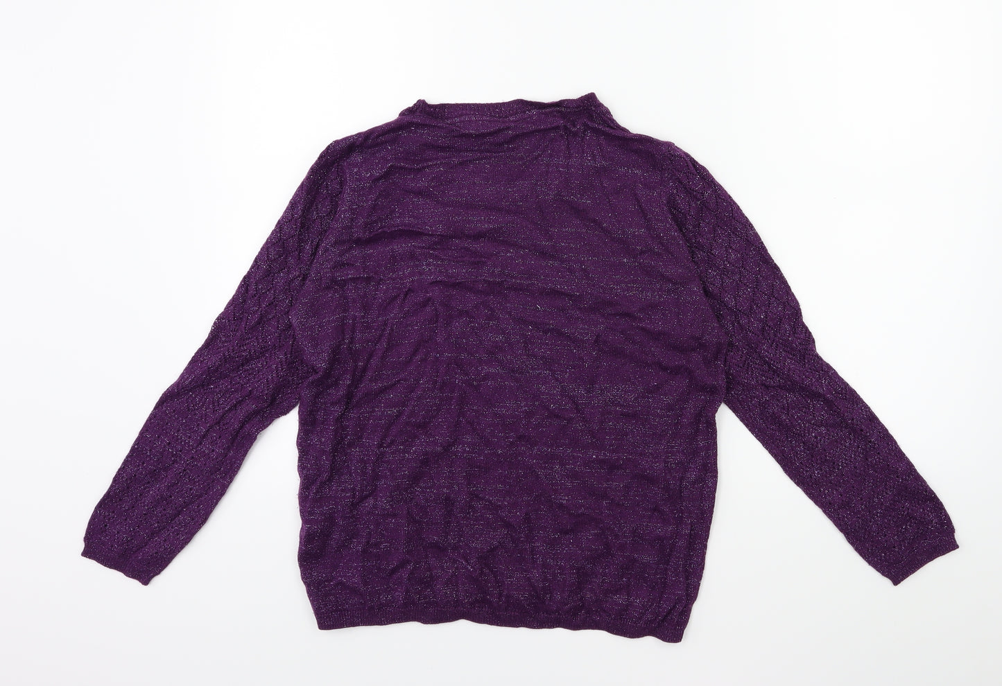 ISLE Womens Purple  Knit Pullover Jumper Size 10