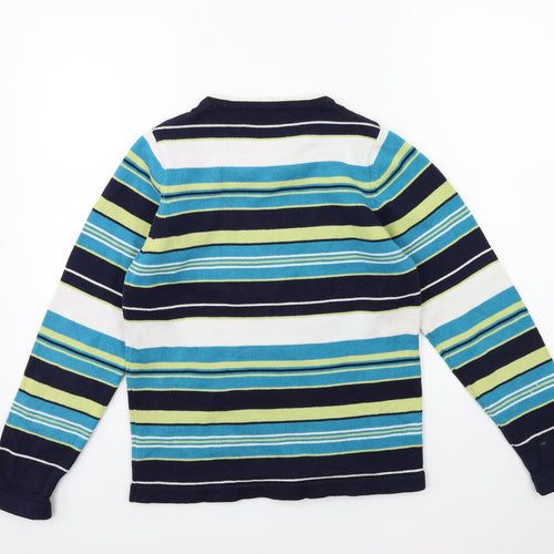 ISLE Womens Blue Striped Knit Pullover Jumper Size 10