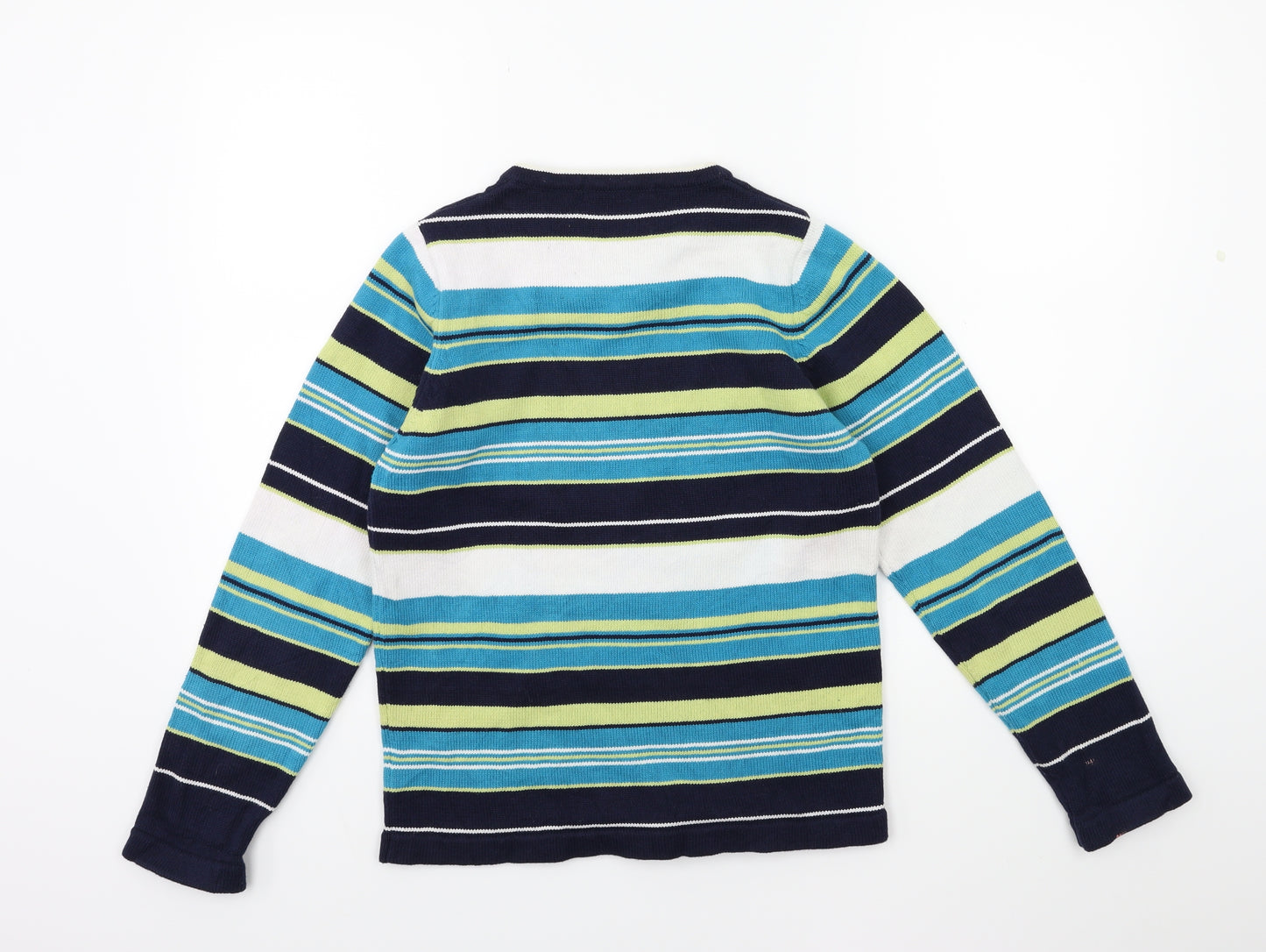 ISLE Womens Blue Striped Knit Pullover Jumper Size 10