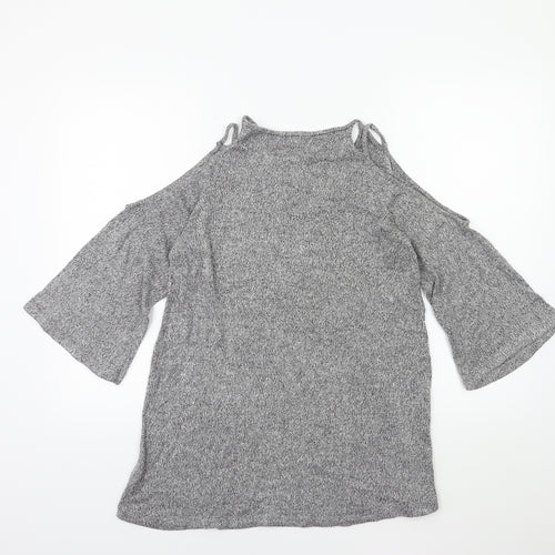 Pull&Bear Womens Grey   Pullover Jumper Size S  - Open Shoulder