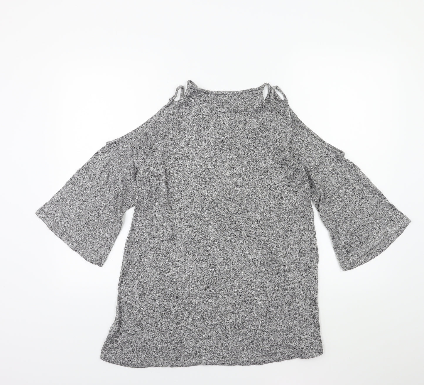 Pull&Bear Womens Grey   Pullover Jumper Size S  - Open Shoulder