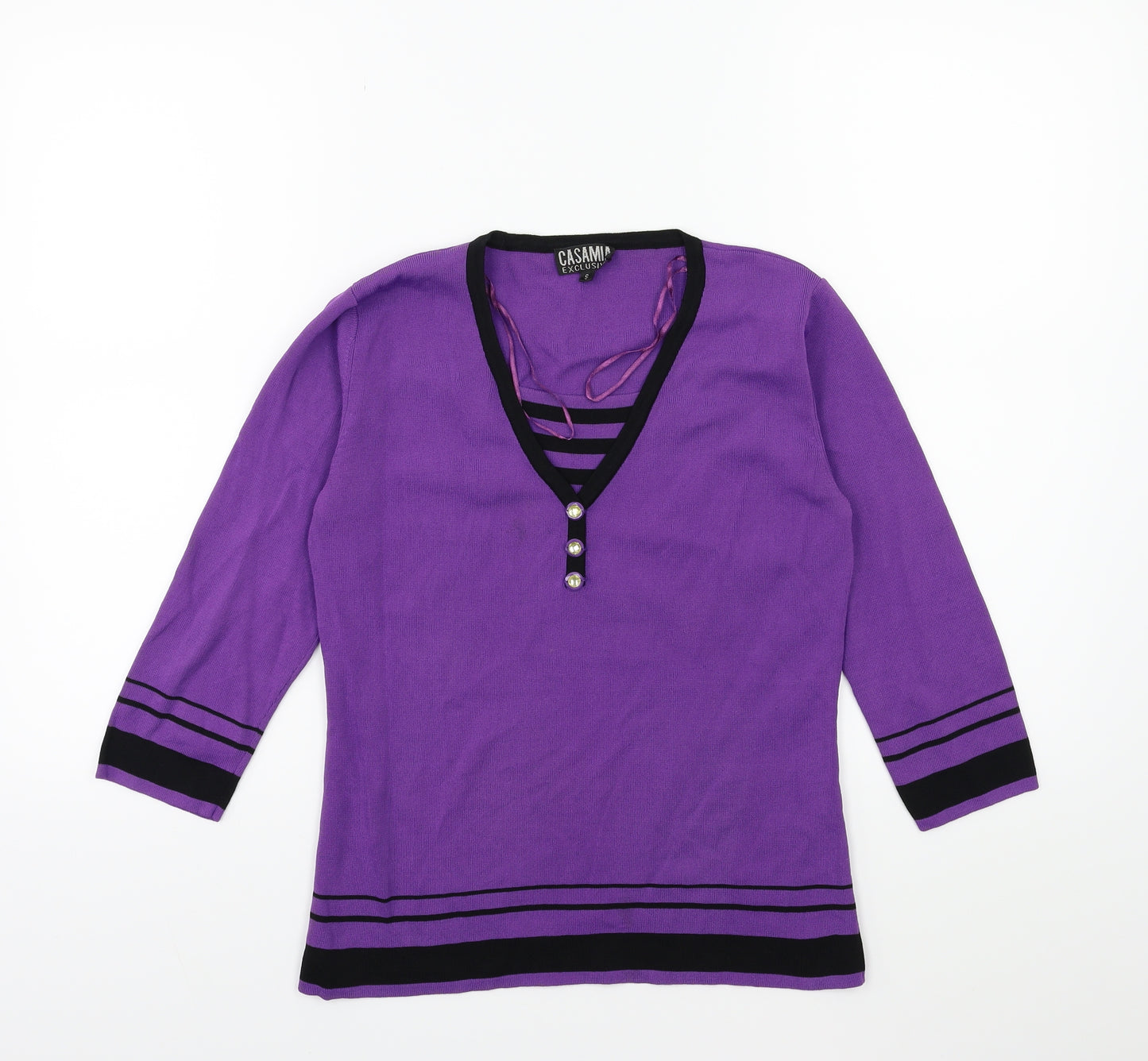 Casamia  Womens Purple  Knit Pullover Jumper Size S