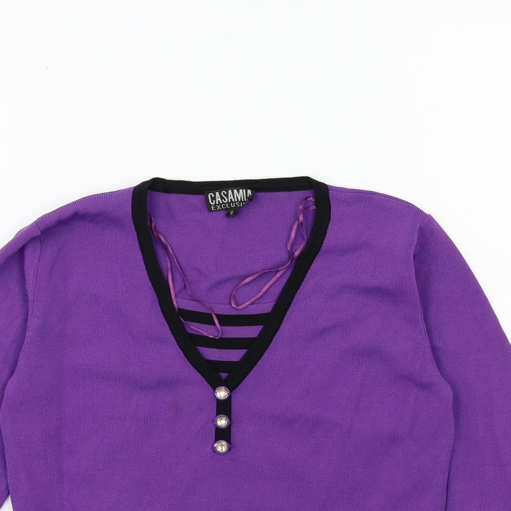 Casamia  Womens Purple  Knit Pullover Jumper Size S