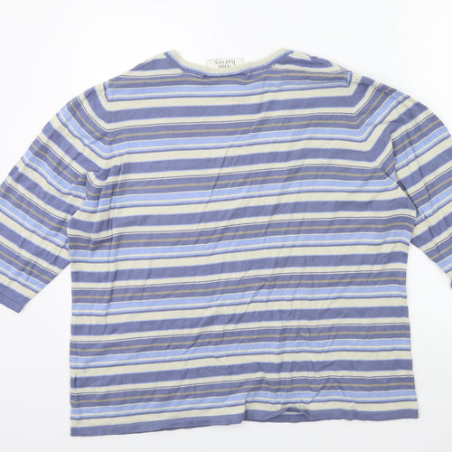 Ann Harvey Womens Blue Striped  Pullover Jumper Size 22