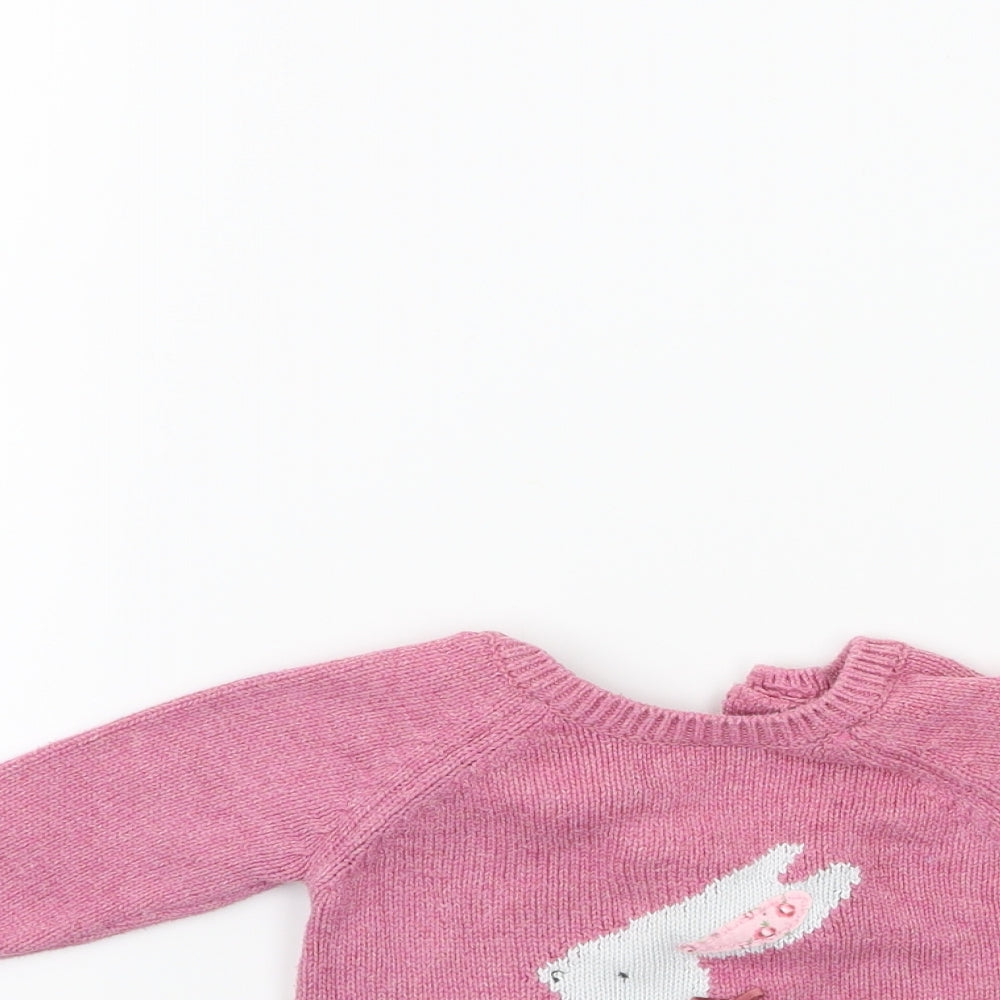 NEXT Baby Pink  Knit Pullover Jumper Size 0-3 Months  - Rabbit