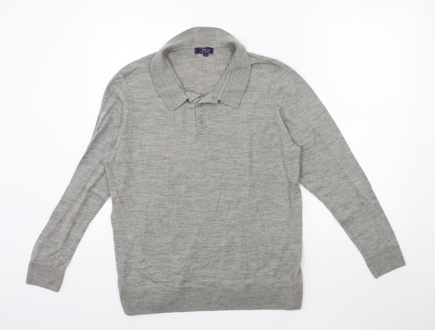 Tailor & Cutter Mens Grey  Knit Pullover Jumper Size XL