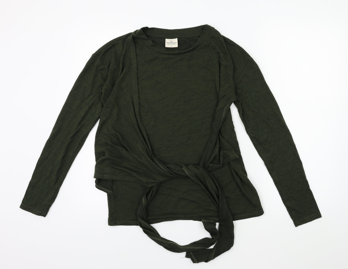 DUE SOUTH Womens Green  Knit Pullover Jumper Size S  - Tie Waist