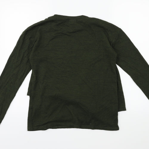 DUE SOUTH Womens Green  Knit Pullover Jumper Size S  - Tie Waist