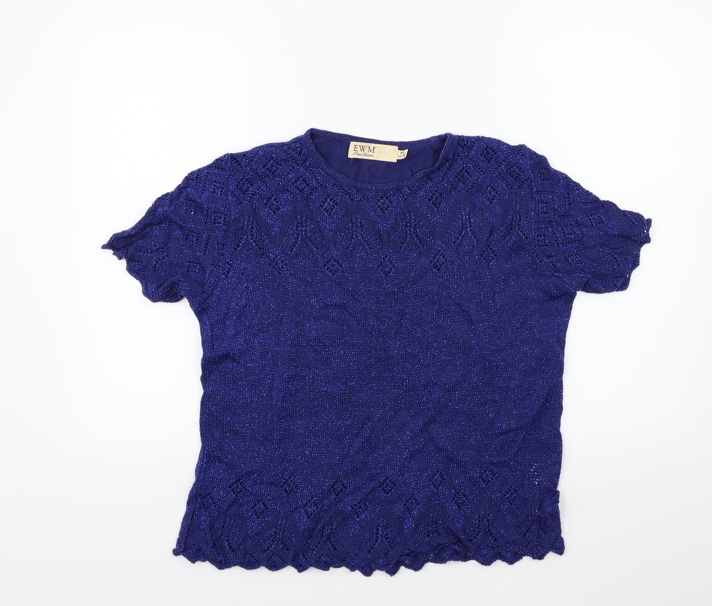 EWM Womens Blue  Knit Pullover Jumper Size 14