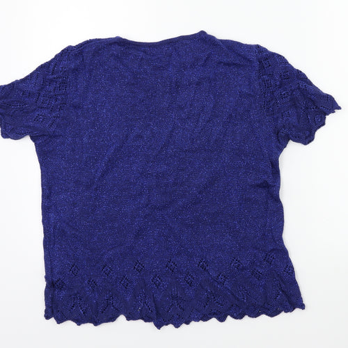 EWM Womens Blue  Knit Pullover Jumper Size 14