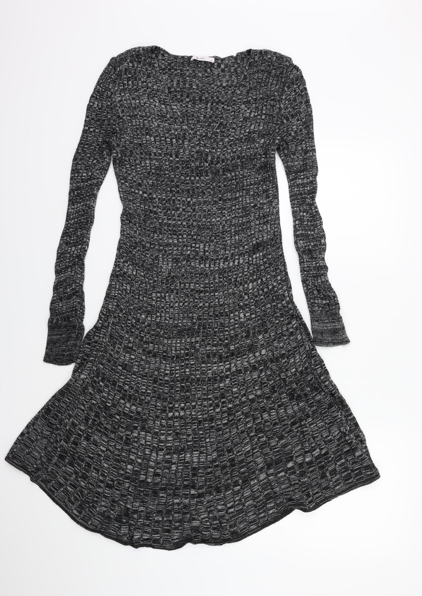 TU Womens Black  Knit Jumper Dress  Size 12