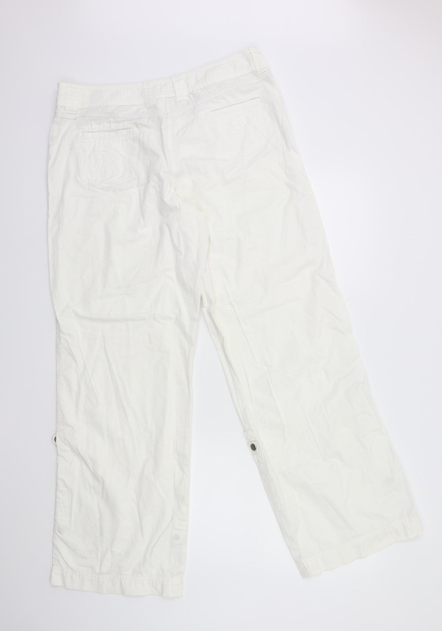NEXT Womens White   Cargo Trousers Size 16 L30 in