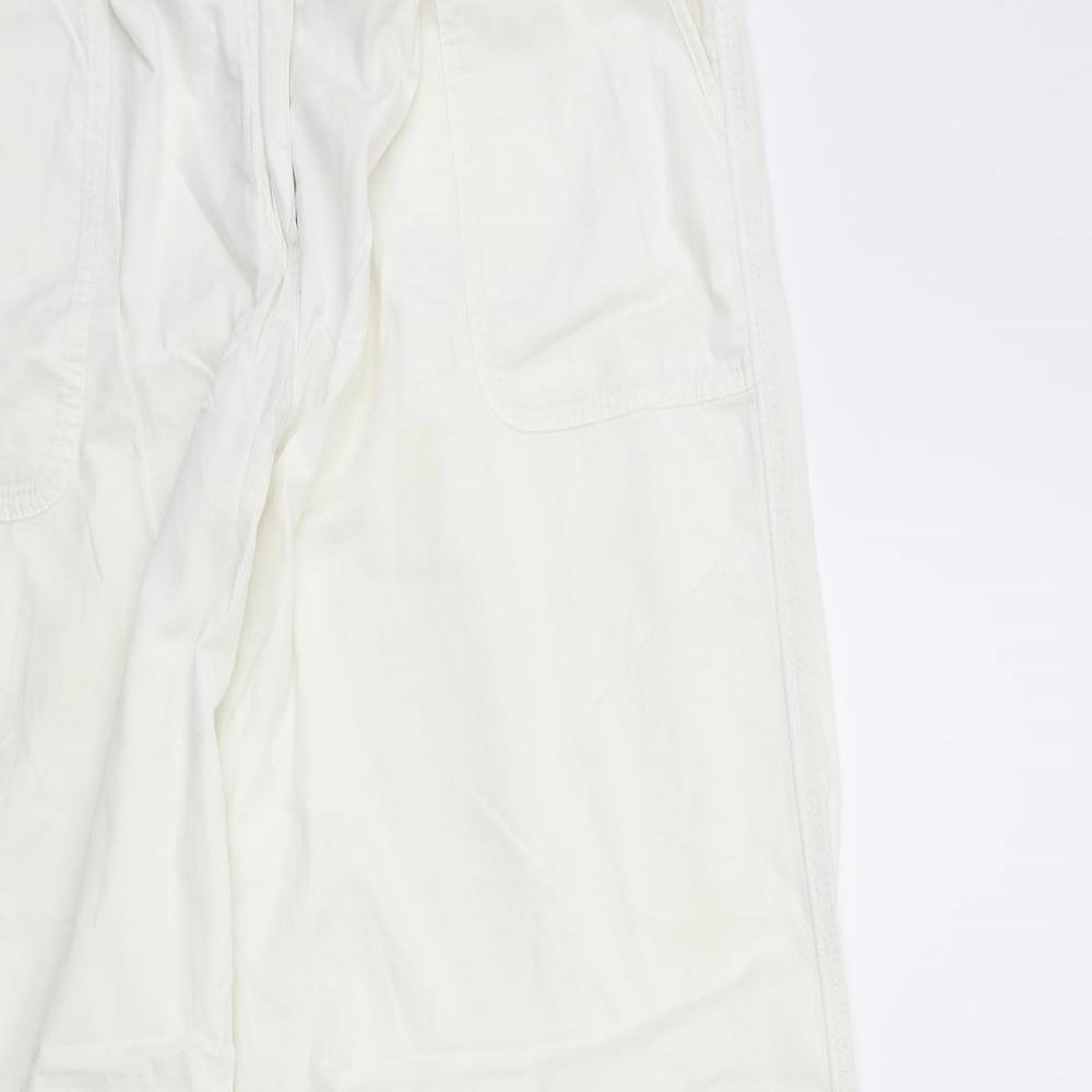 NEXT Womens White   Cargo Trousers Size 16 L30 in