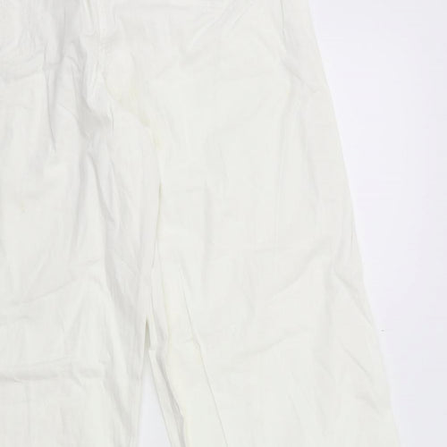 NEXT Womens White   Cargo Trousers Size 16 L30 in