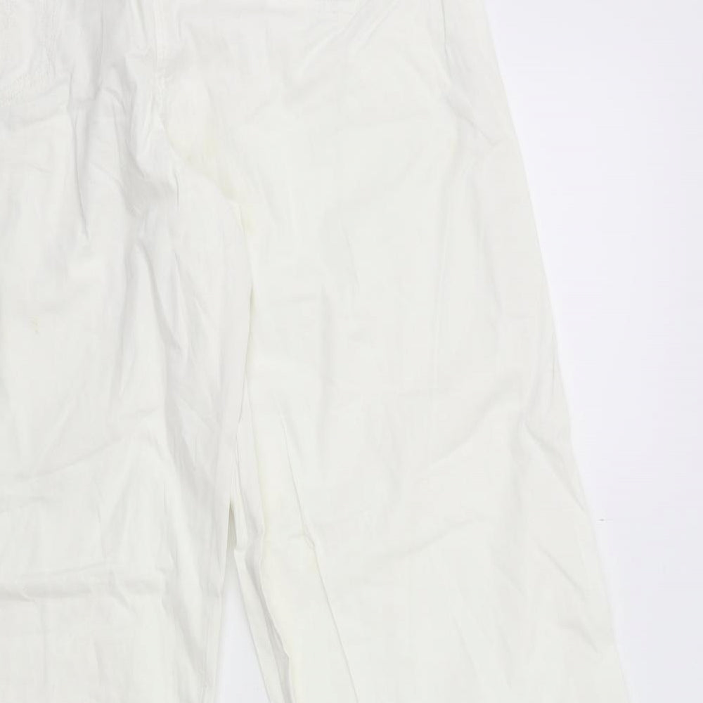 NEXT Womens White   Cargo Trousers Size 16 L30 in