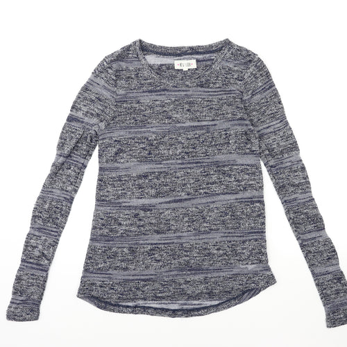 New Look Womens Blue Striped Knit Pullover Jumper Size 10