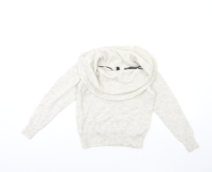 H&M Womens Beige  Knit Pullover Jumper Size XS