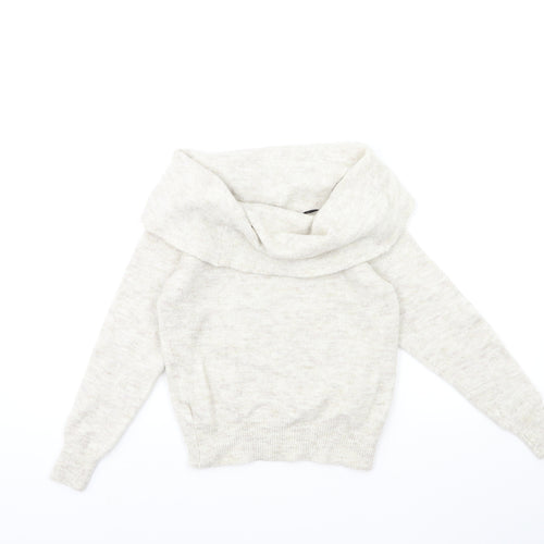 H&M Womens Beige  Knit Pullover Jumper Size XS