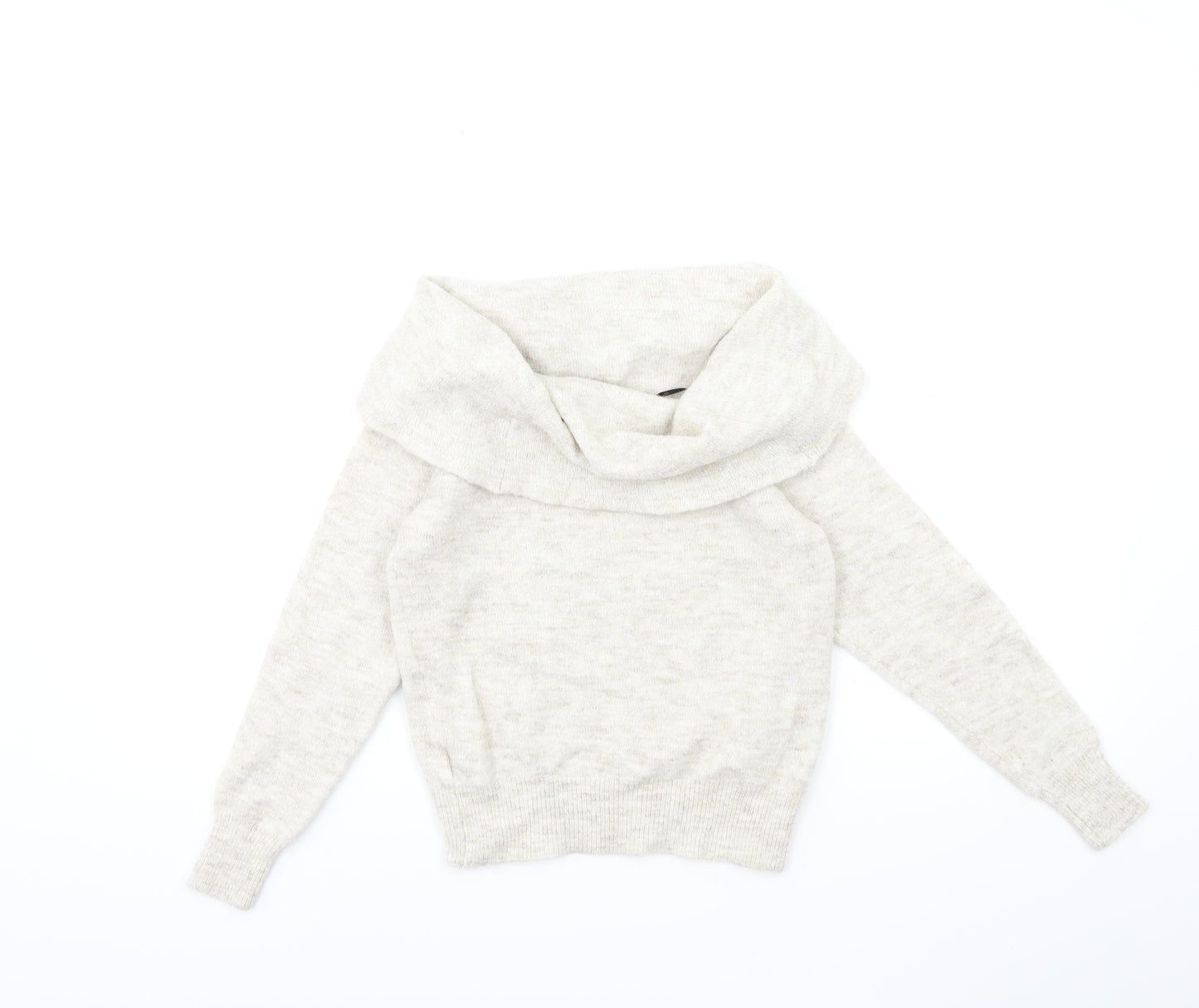 H&M Womens Beige  Knit Pullover Jumper Size XS