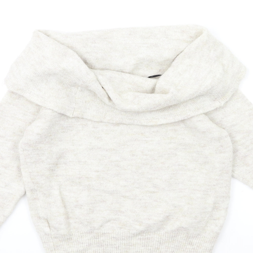 H&M Womens Beige  Knit Pullover Jumper Size XS