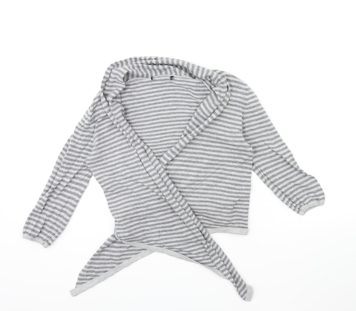 Atmosphere Womens Grey Striped Knit Cardigan Jumper Size 8