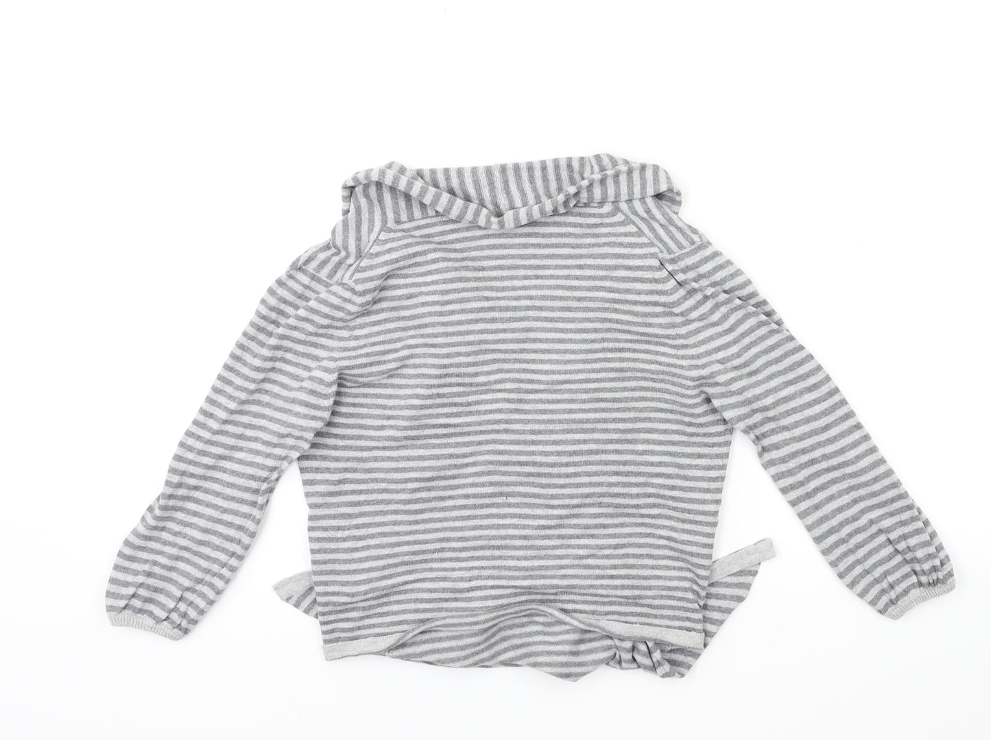 Atmosphere Womens Grey Striped Knit Cardigan Jumper Size 8