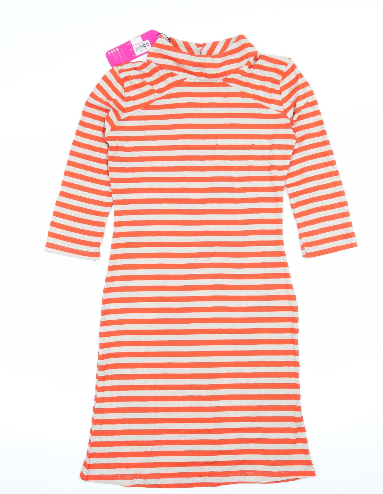 Huff & Dee Womens Orange Striped Jersey Bodycon  Size S