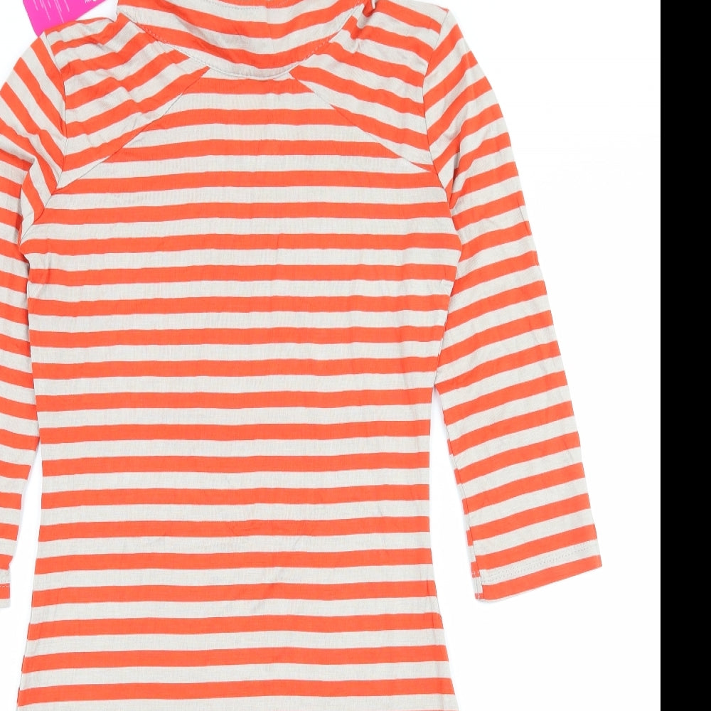 Huff & Dee Womens Orange Striped Jersey Bodycon  Size S