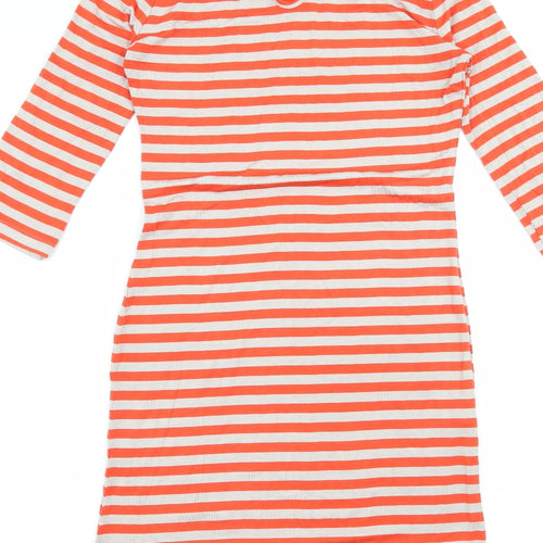Huff & Dee Womens Orange Striped Jersey Bodycon  Size S