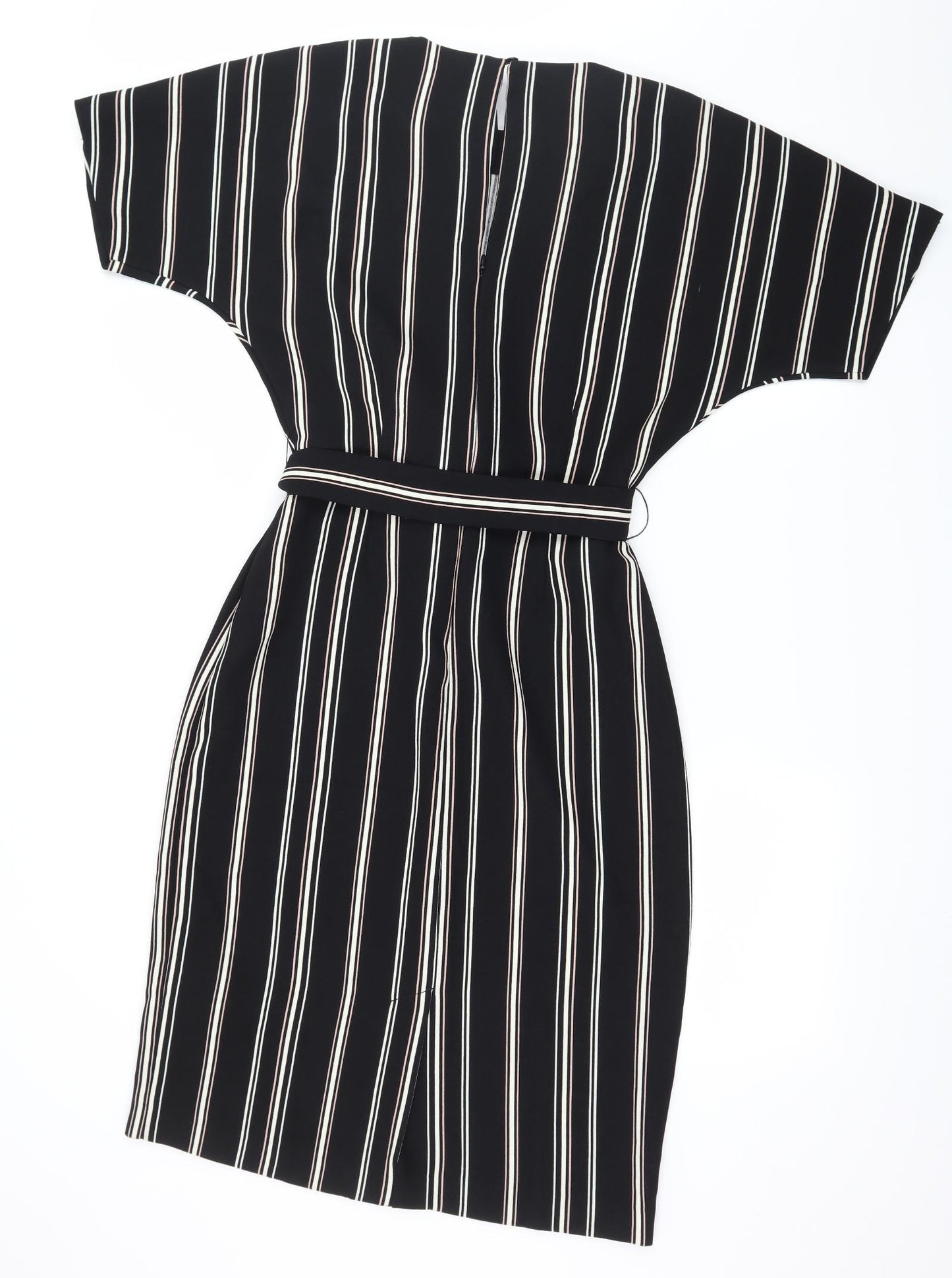 Warehouse Womens Black Striped  A-Line  Size 10