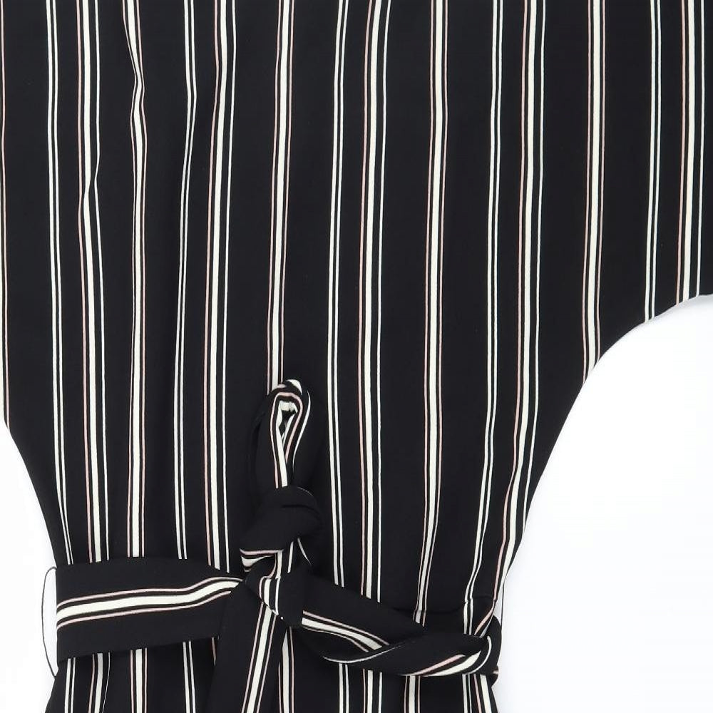 Warehouse Womens Black Striped  A-Line  Size 10