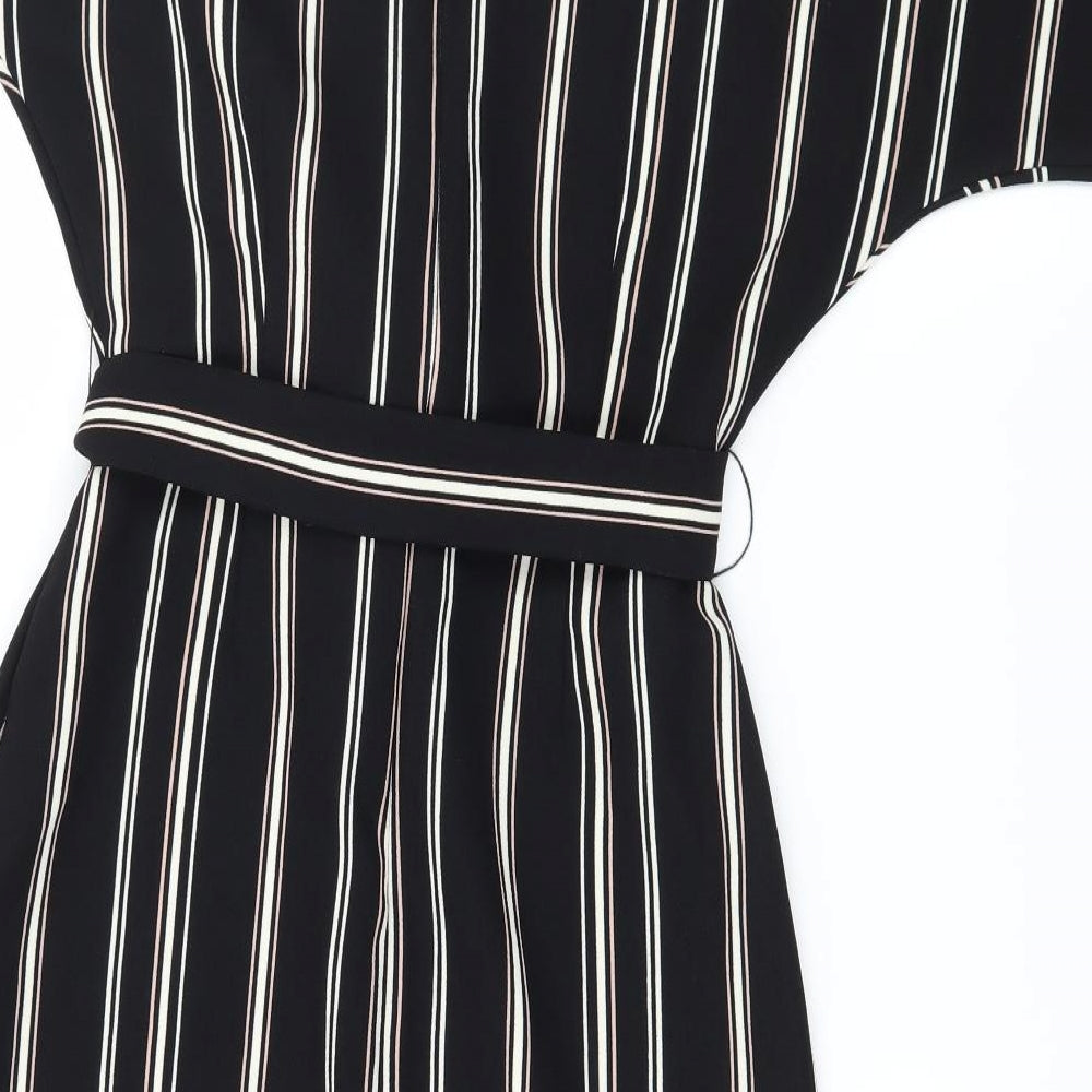 Warehouse Womens Black Striped  A-Line  Size 10