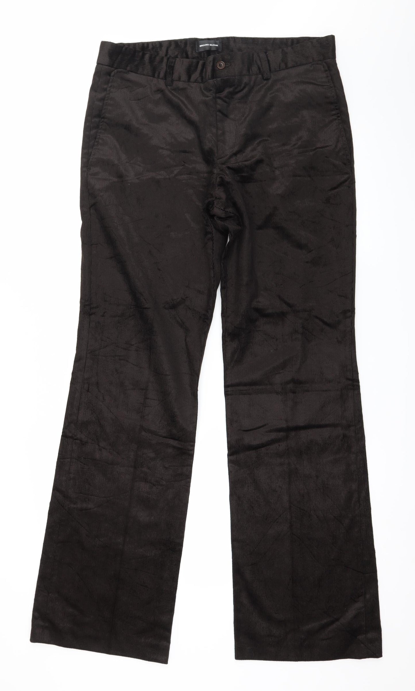 Bruuns Bazaar Womens Black  Corduroy Trousers  Size 34 in L33 in