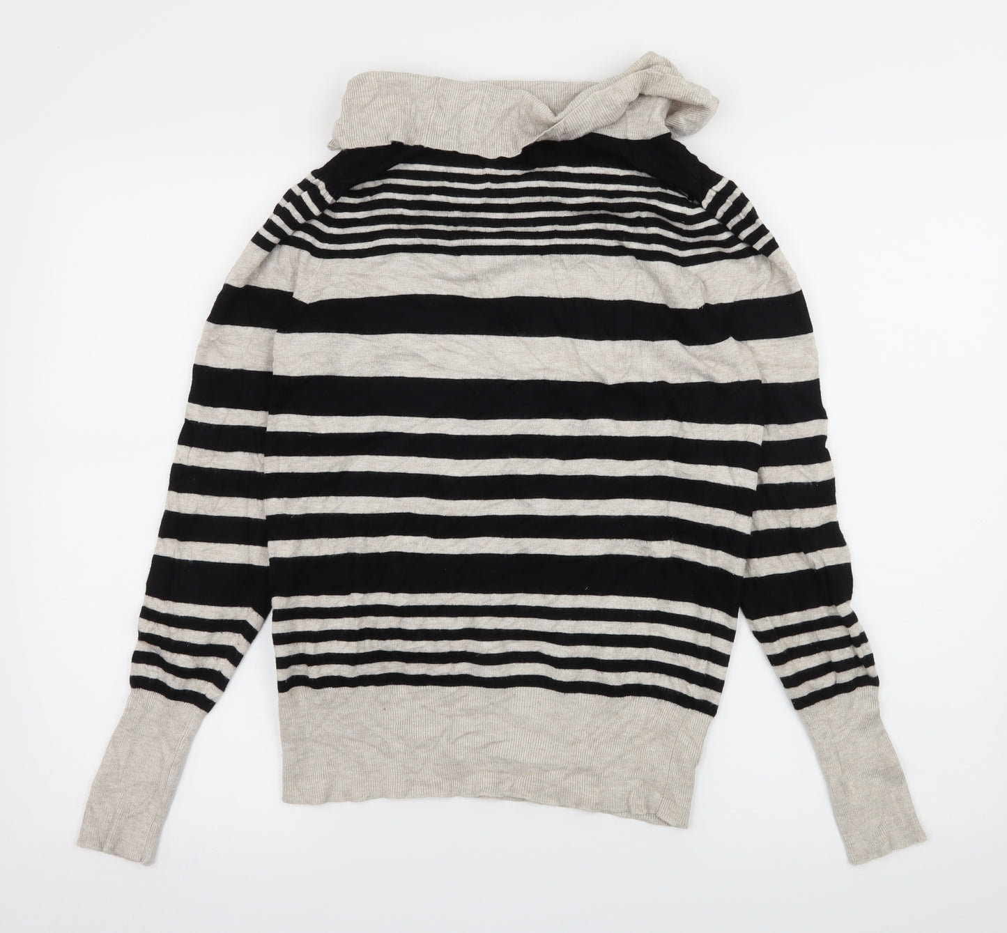 Marks and Spencer Womens Beige Striped Knit Pullover Jumper Size 12