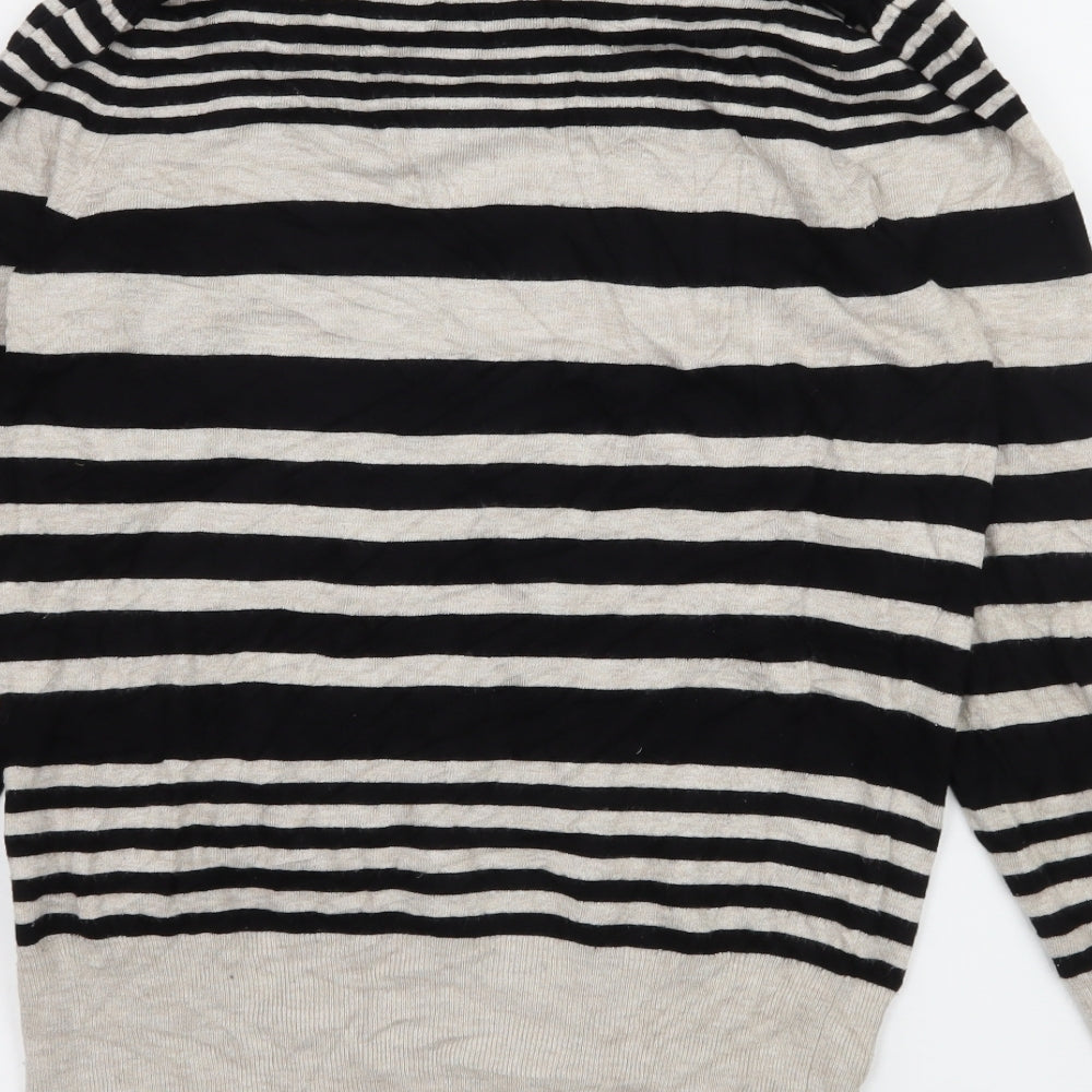 Marks and Spencer Womens Beige Striped Knit Pullover Jumper Size 12
