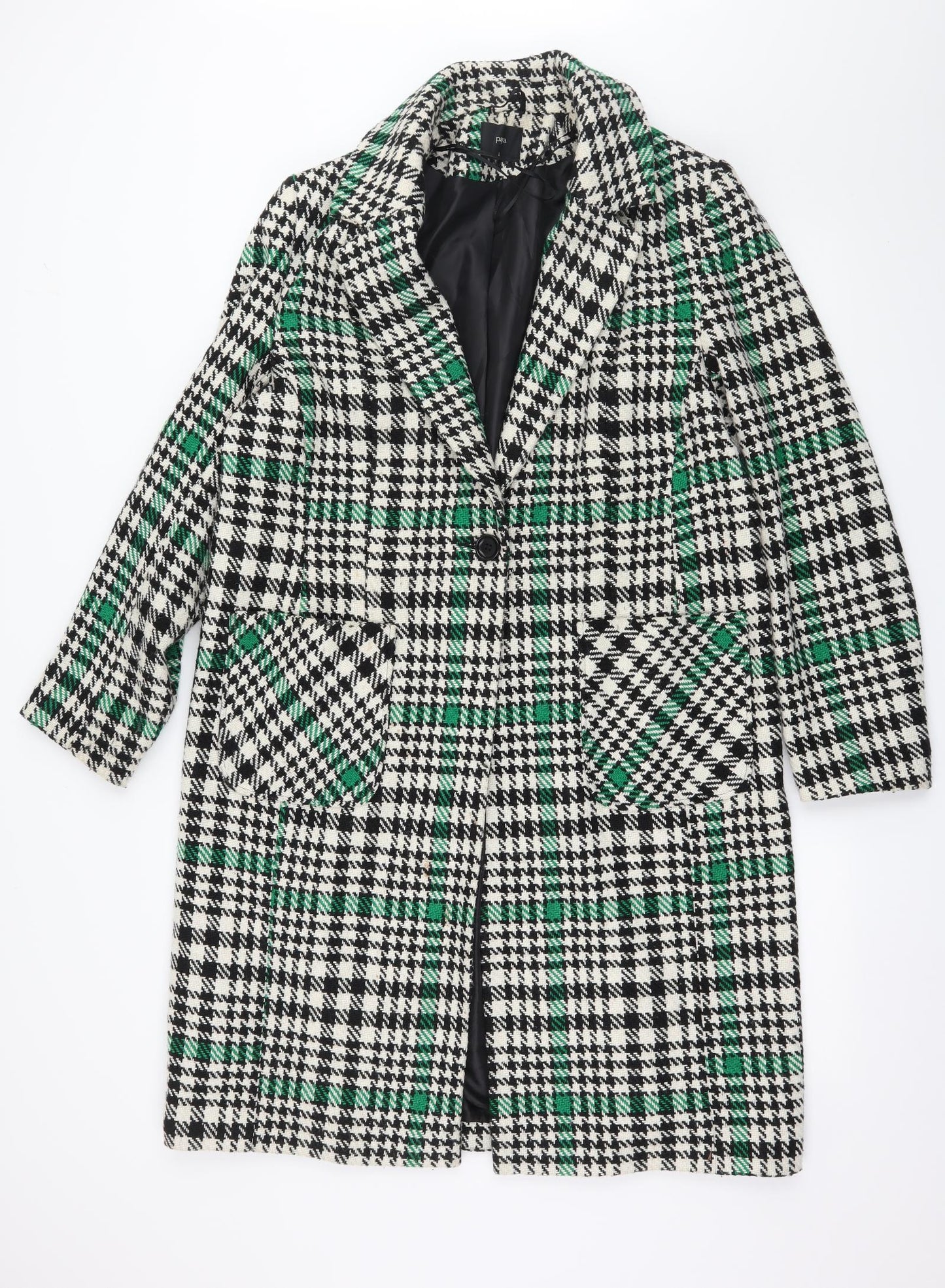 Papaya Womens Ivory Houndstooth  Overcoat Coat Size 16