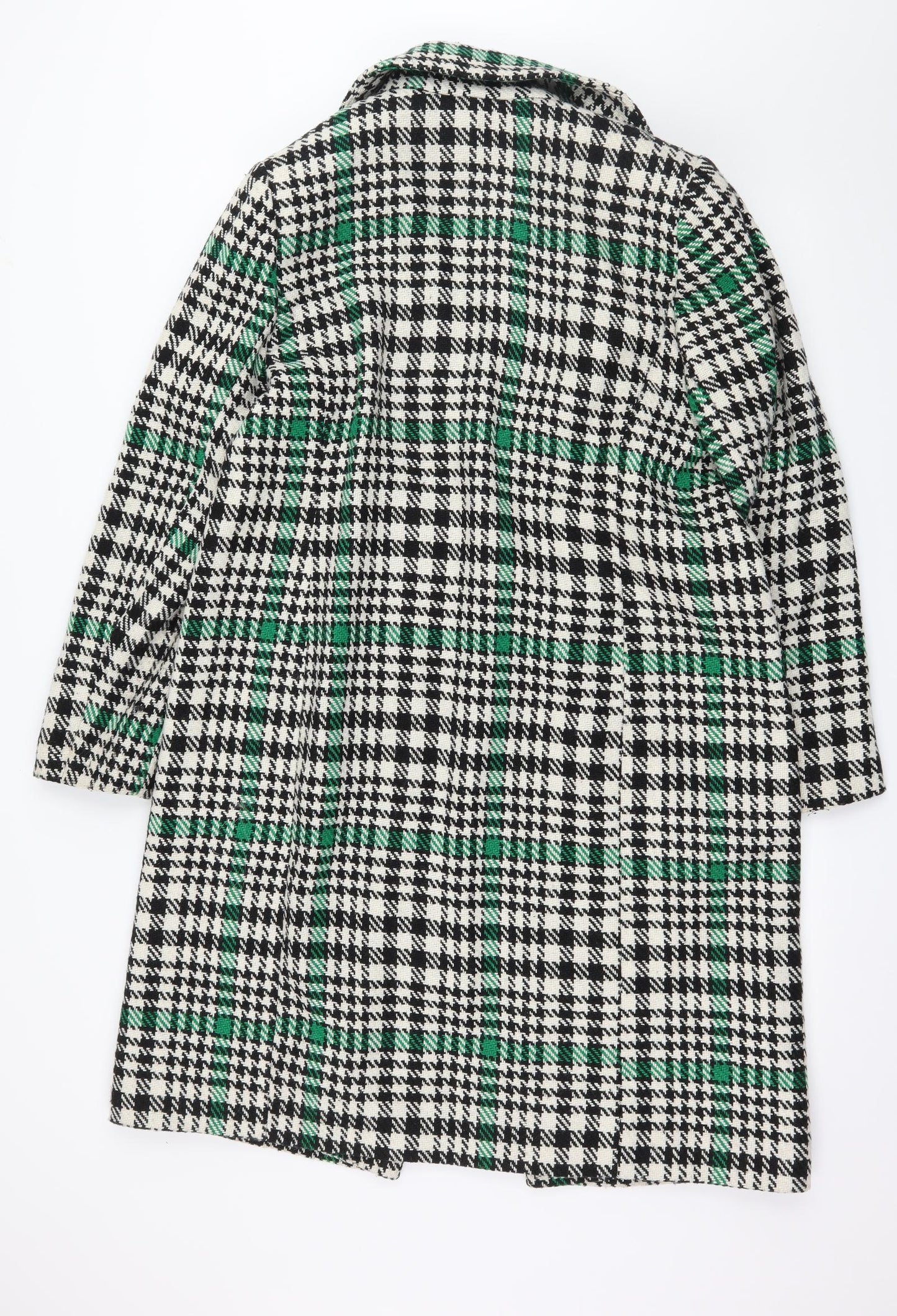 Papaya Womens Ivory Houndstooth  Overcoat Coat Size 16