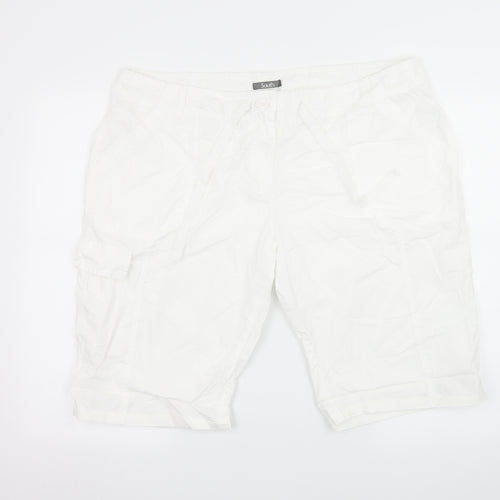 South Womens White   Cargo Shorts Size 18