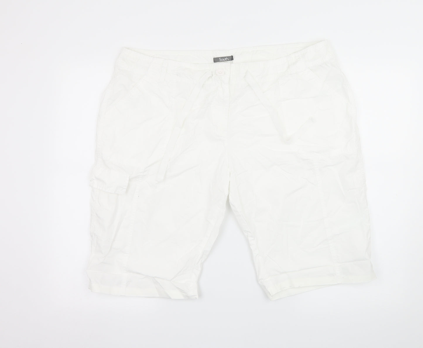 South Womens White   Cargo Shorts Size 18