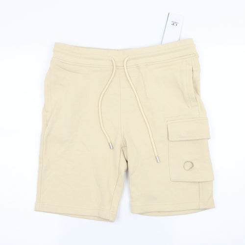 CP Company Mens Beige  Jersey Sweat Shorts Size M