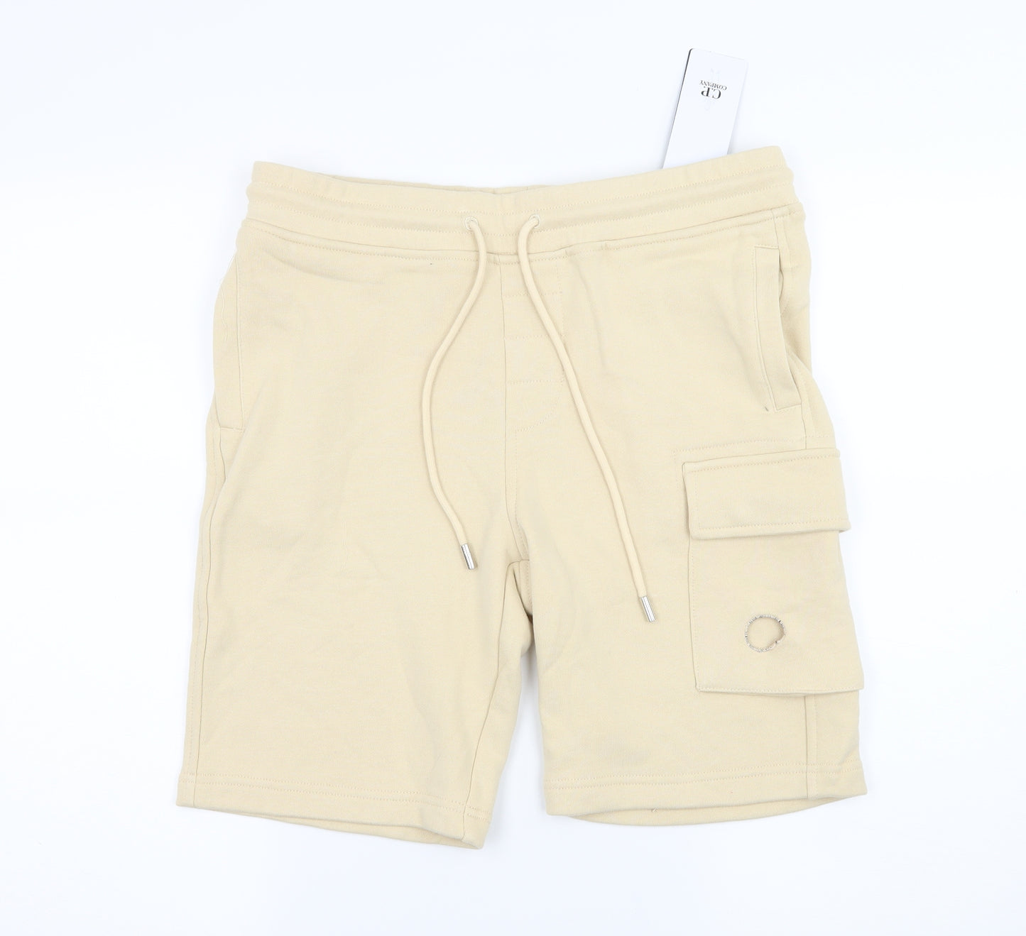 CP Company Mens Beige  Jersey Sweat Shorts Size M